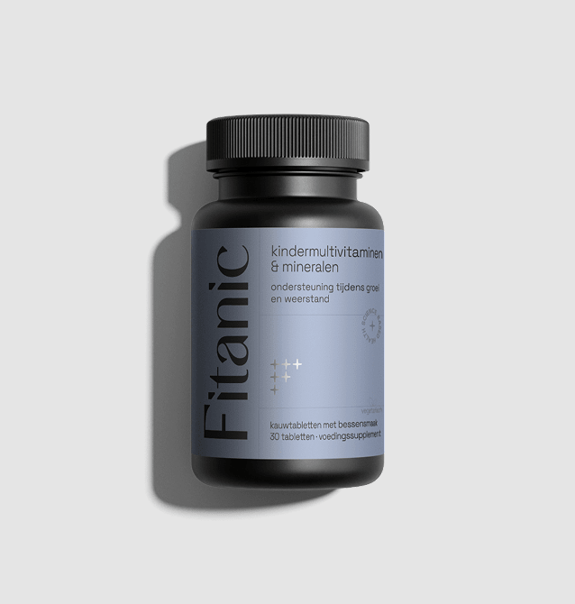 Kids multivitamin and minerals supplement bottle with berry flavor, 30 chewable tablets.